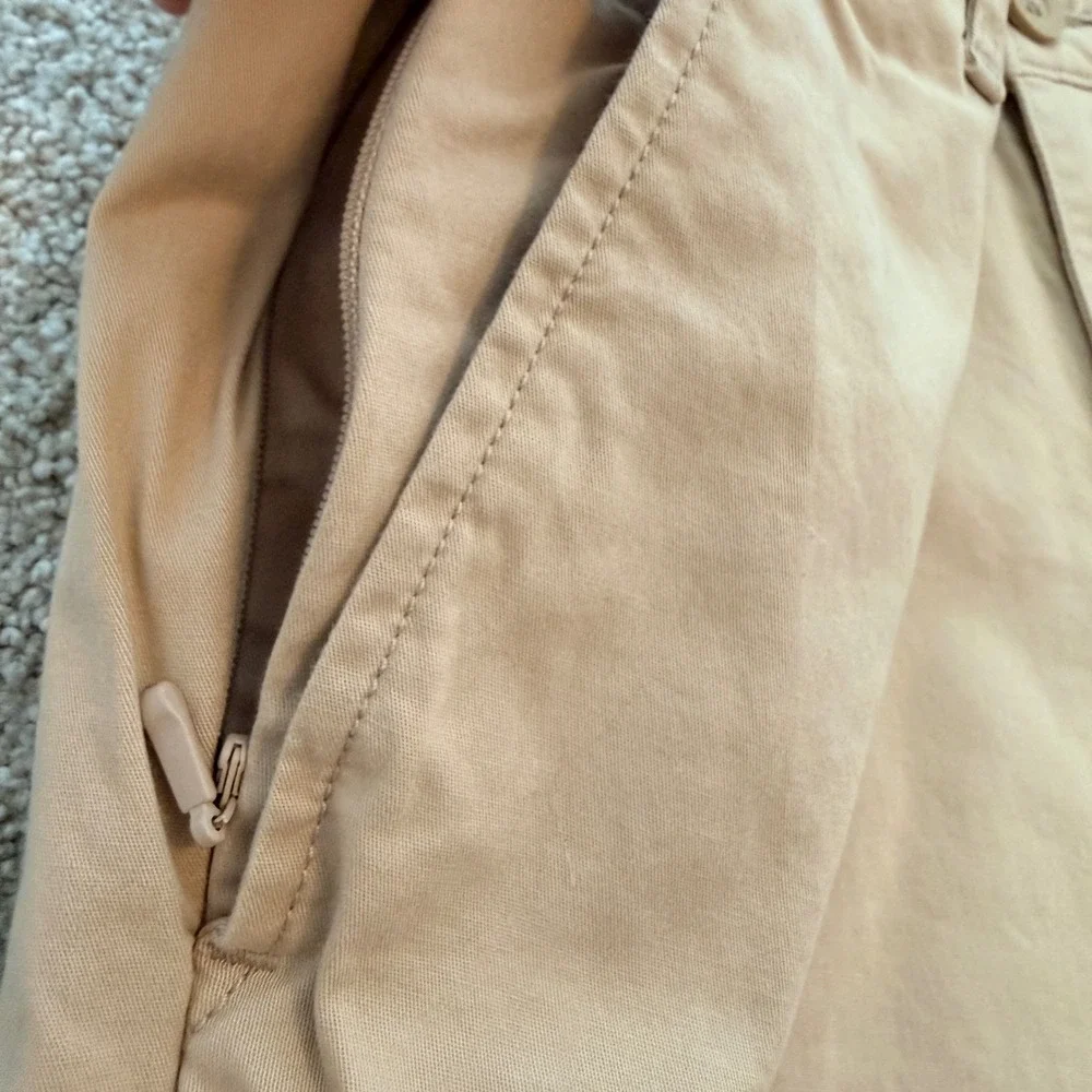Hollister Slim Straight Chino Pants Mens 28x30 Tan Khaki Cotton Zip Pocket